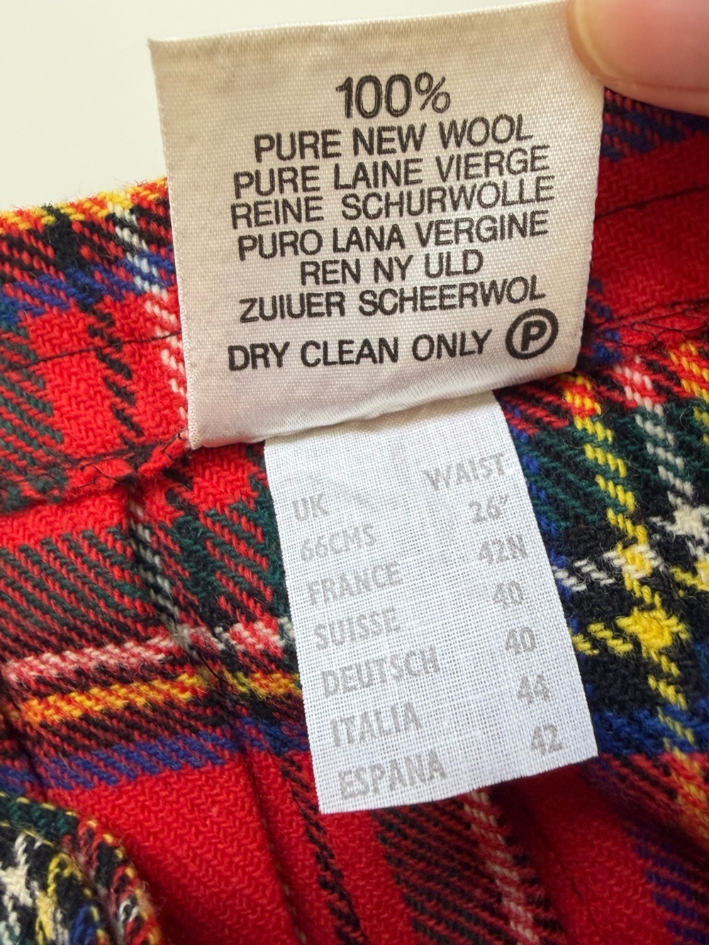 Laird Portch of Scotland Vintage Red Tartan Plaid 100% Wool Kilt Maxi Skirt - Picture 6 of 7